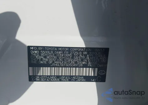 2013 Lexus Ls 460 L z USA, uszkodzony, nr VIN JTHGL5EF6D5049128